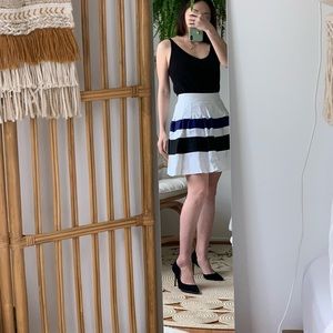 Black blue white fluffy cake skirt